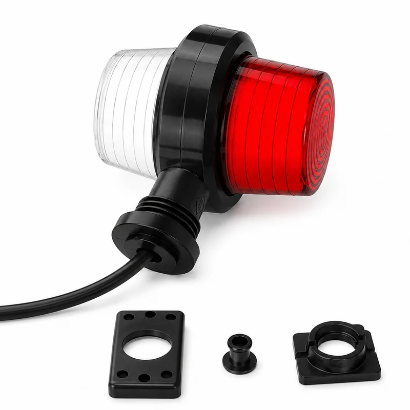 Luz de posición LED corta estilo clásico danés / Lente de neón roja y blanca