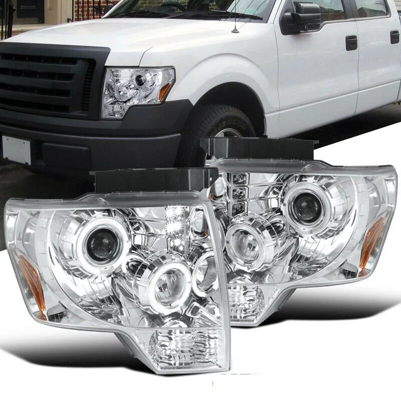 Faros Led Cromado + Parrilla Ford F150 2009-2014