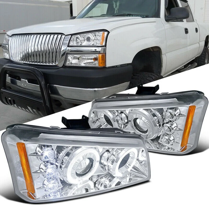 Faros Led Cromados Chevrolet Silverado 2003-2007
