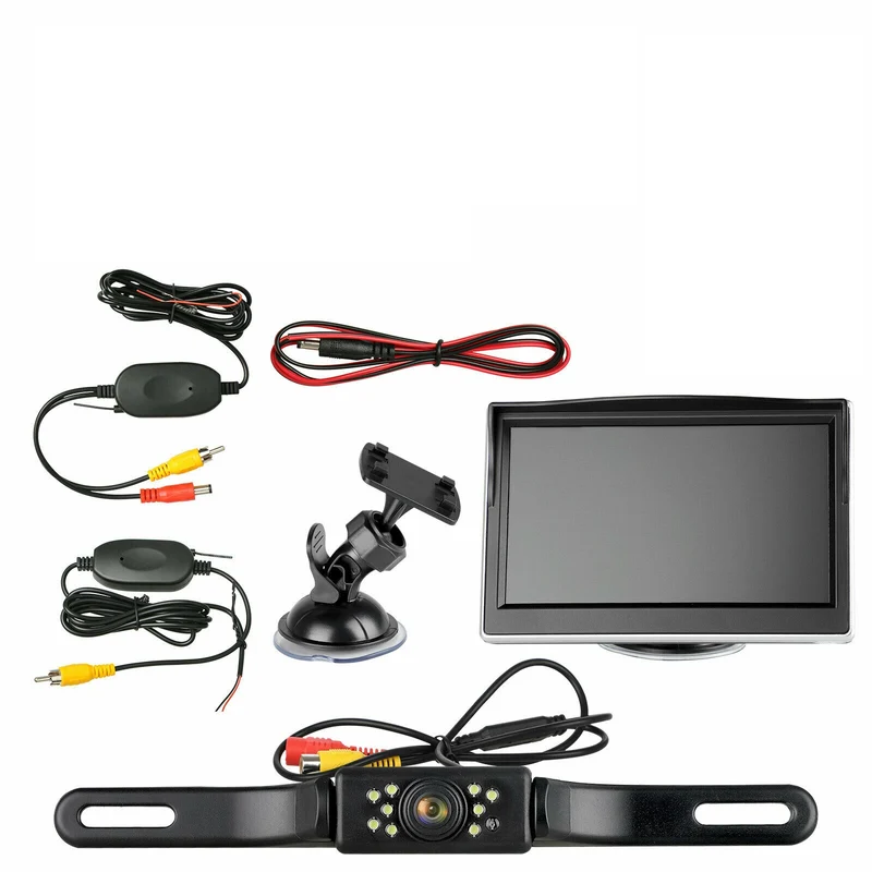 Camara De Reversa Vision Nocturna Con Monitor Para Autos