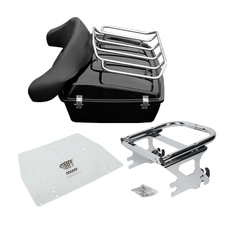 Caja Trasera Para Moto + Portaequipaje Road King Flht 97-08