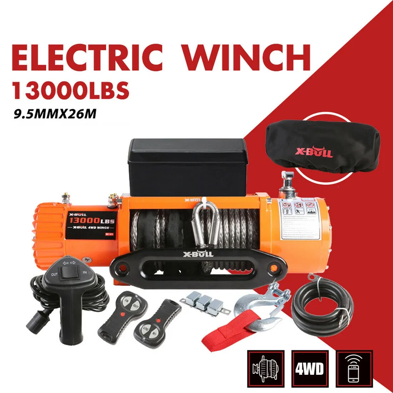 Winch Para Camioneta Soporte De 12v 13000lbs/ 5896kg