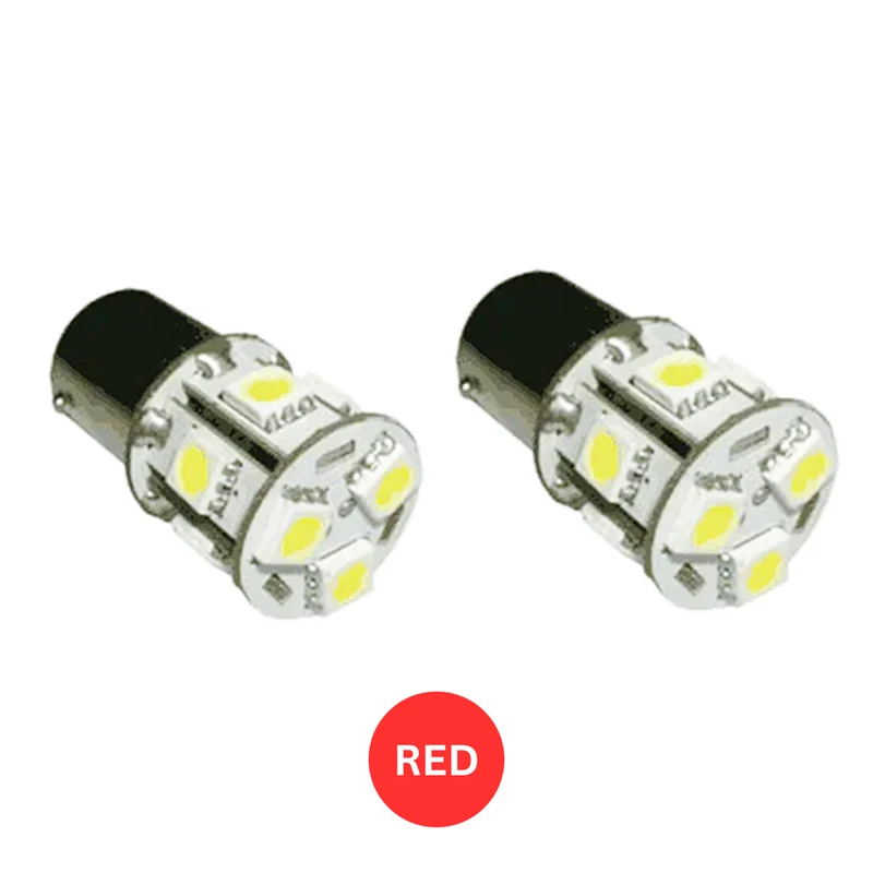 Bombillas LED de Contacto Simple Rojas 12V BA15s / P21W / No. 382