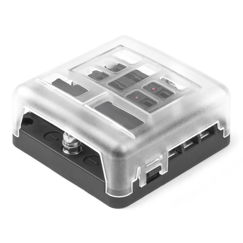 Caja de fusibles de cuchilla de cerámica con pernos positivos y negativos / 6 vías