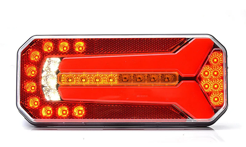 WAS W150DD Luz trasera combinada para remolque con indicador dinámico + luz antiniebla y de marcha atrás