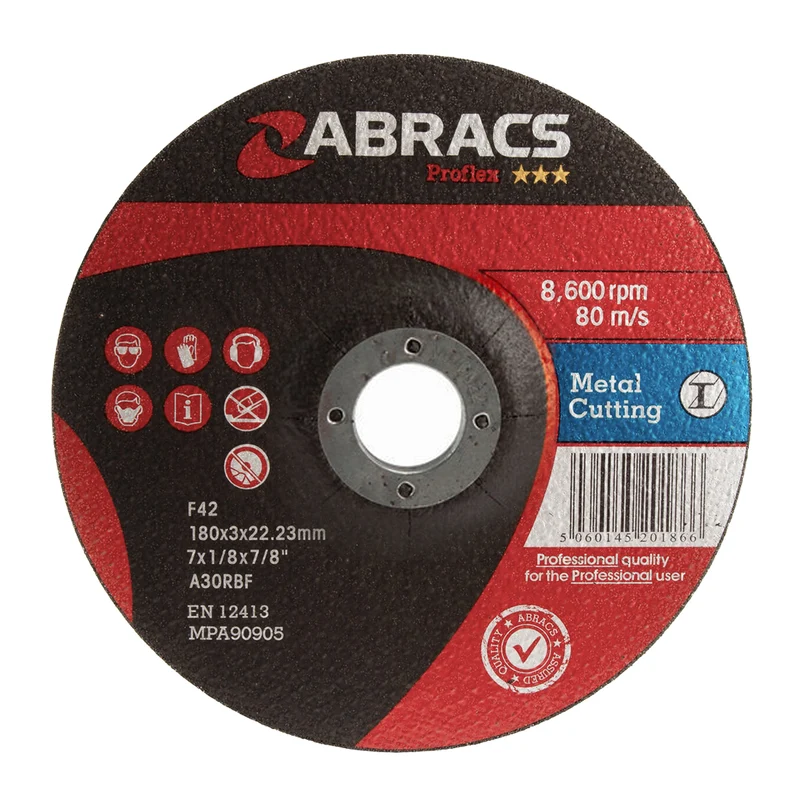 Disco de corte Abracs Proflex con centro hundido / 180 x 3 mm / Paquete de 2