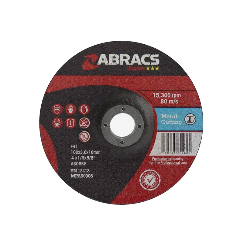 Disco de corte Abracs Proflex con centro hundido / 100x3x16mm / Paquete de 5