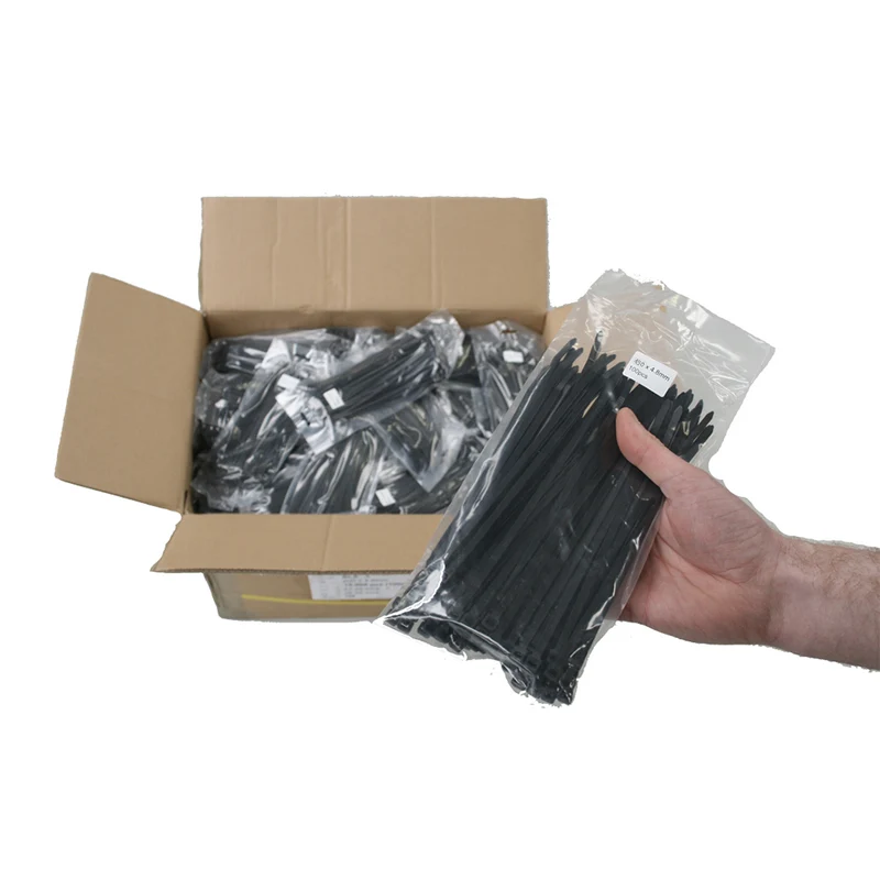 Venta al por mayor Caja a granel de bridas para cables / 300 x 4.8 mm 12,000 bridas para cables