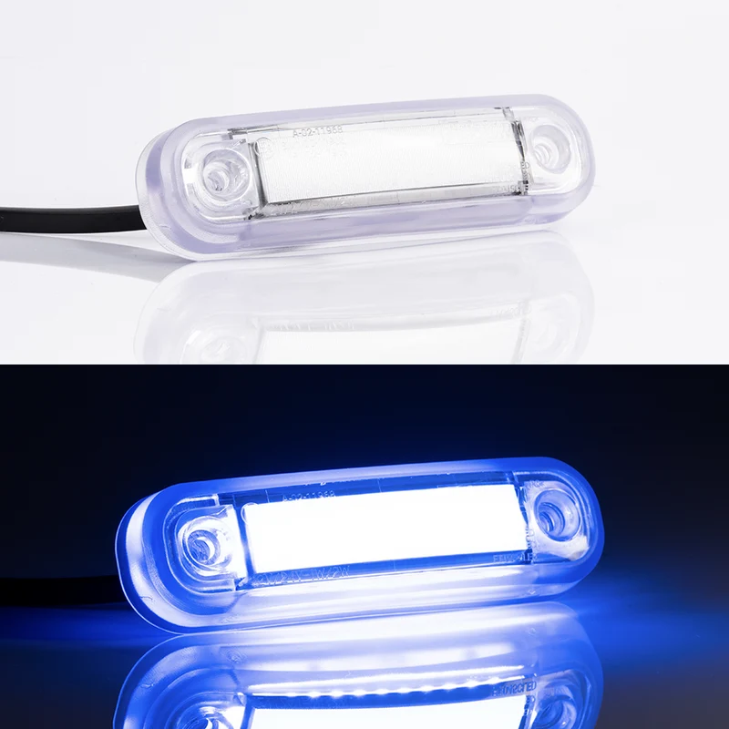 Luz marcadora LED de efecto neón con junta transparente / Azul