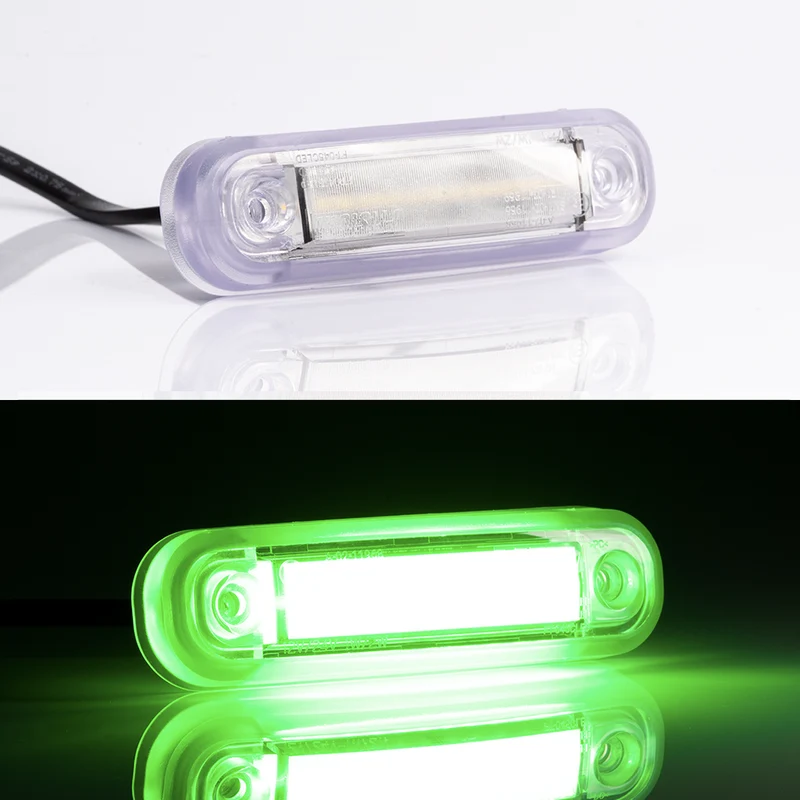 Luz marcadora LED de efecto neón con junta transparente / verde