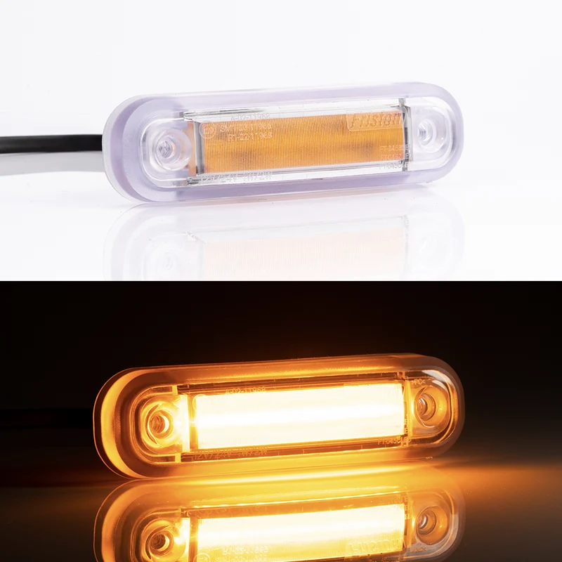 Luz marcadora LED de efecto neón con junta transparente / ámbar