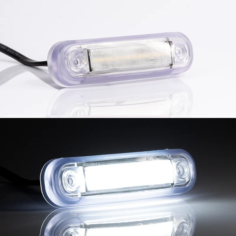 Luz marcadora LED de efecto neón con junta transparente / Blanco