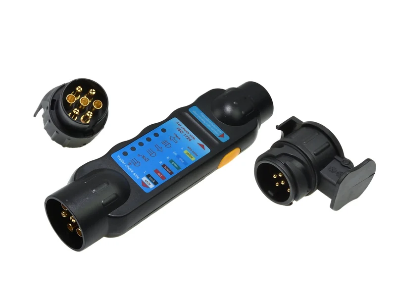 Probador de iluminación de remolque de coche con adaptadores, enchufe de 12 V y enchufe de 7 a 13 pines