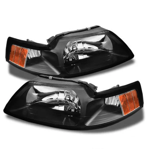 Faros Fondo Negro Y Cromado Ford Mustang 1999 - 2004