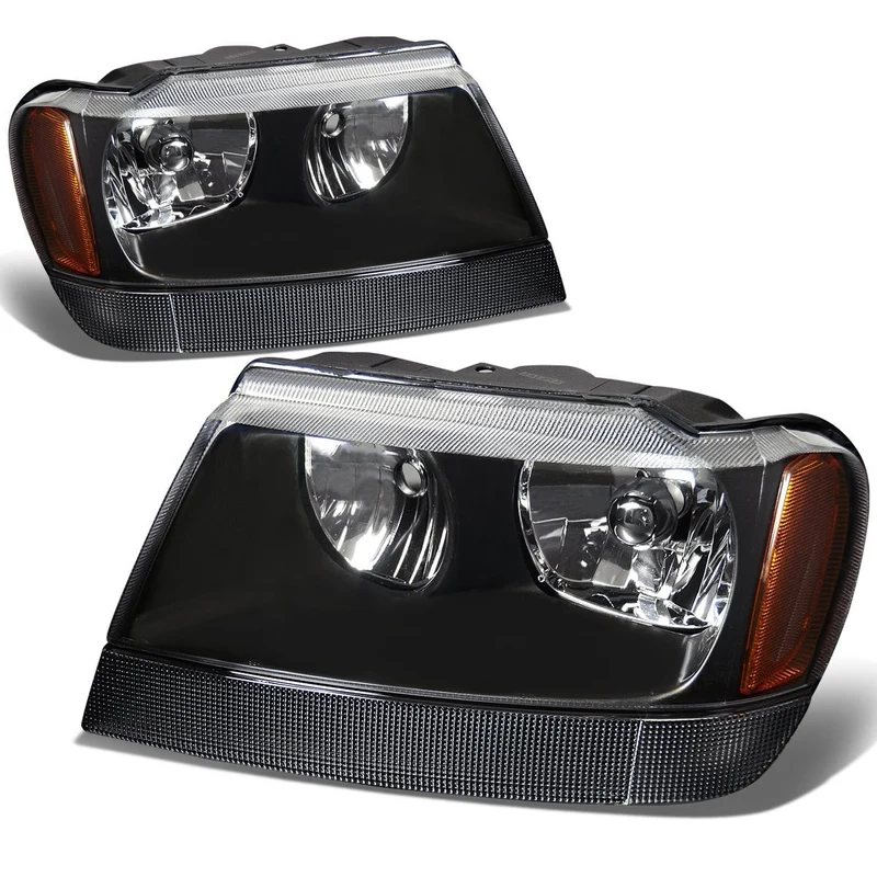 Faros Fondo Negro Para Jeep Grand Cherokee 1999 - 2004