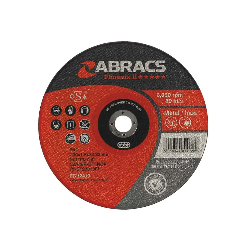 Discos de corte extrafinos Abracs 115 x 1.0 x 22 mm / Paquete de 5