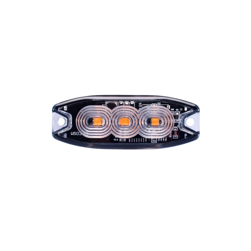 Luz estroboscópica de advertencia de peligro Slimline / 3 LED / Ámbar