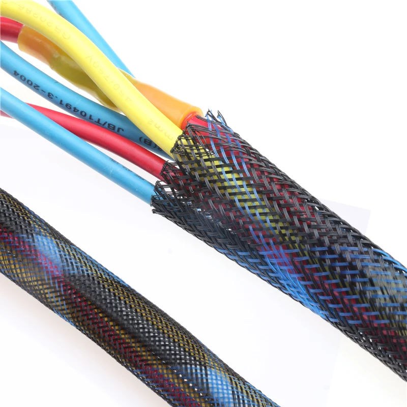 Funda trenzada expandible (PET) / 10 m de longitud / Tamaño a elegir