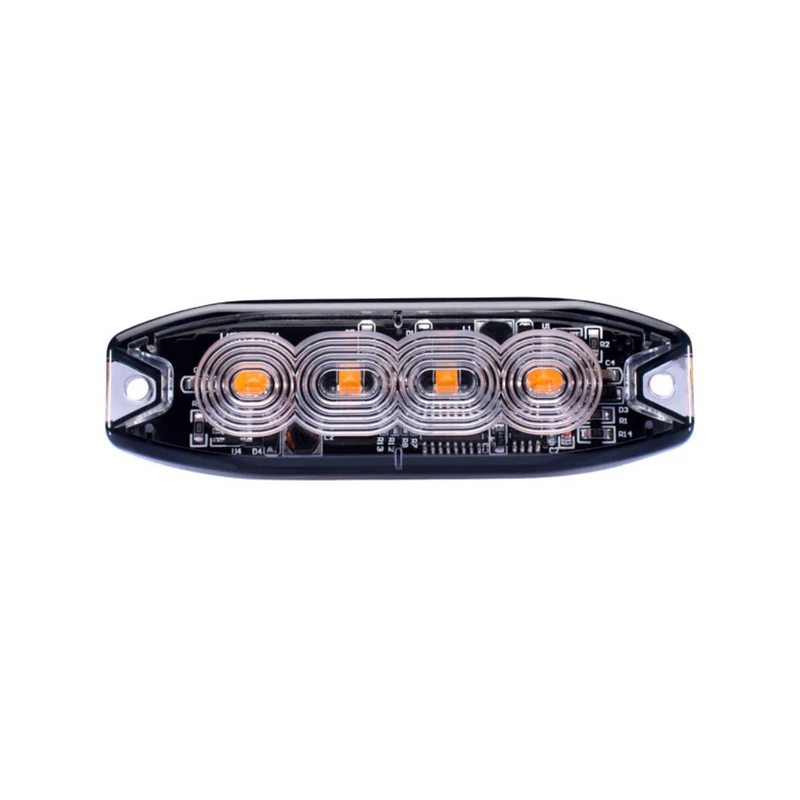 Luz estroboscópica de advertencia de peligro Slimline / 4 LED / Ámbar