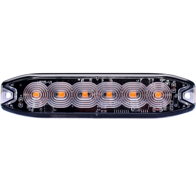 Luz estroboscópica de advertencia de peligro Slimline / 6 LED / Ámbar