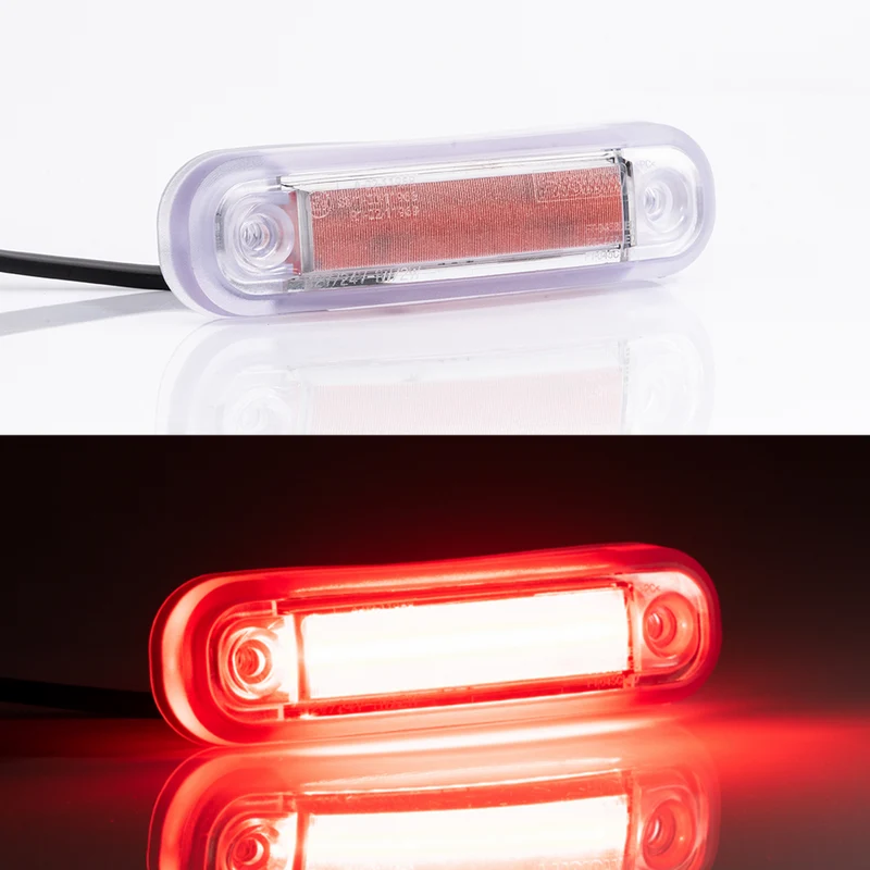 Luz marcadora LED de efecto neón con junta transparente / rojo