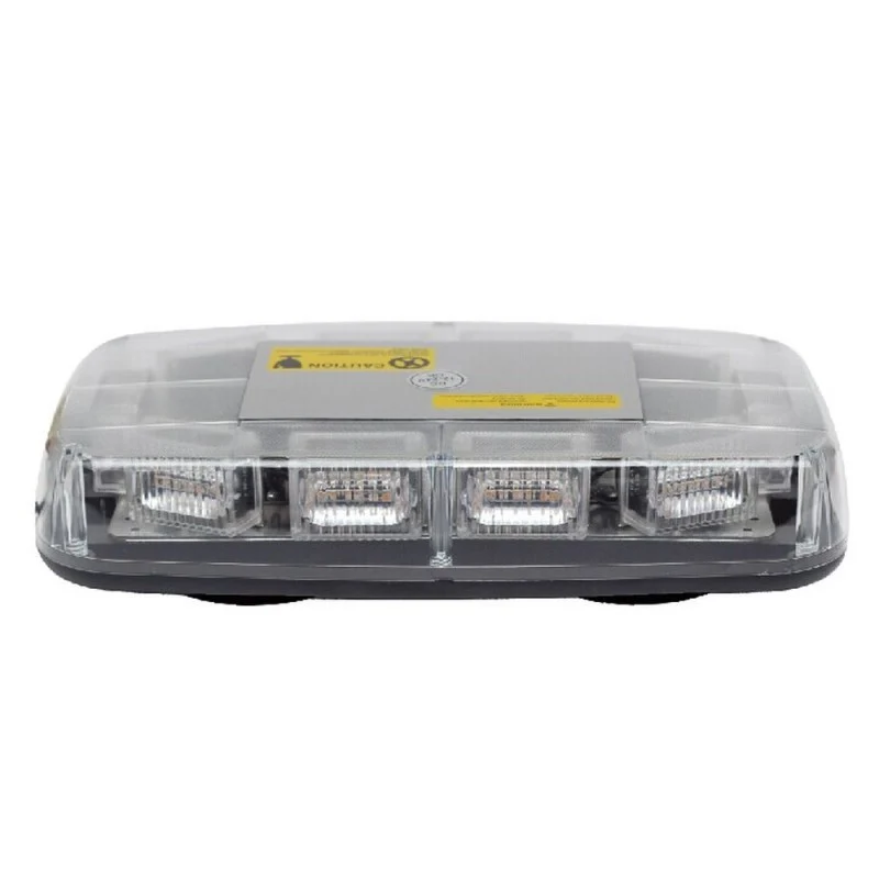 Barra de luz LED magnética mini baliza ámbar 12/24v con lente transparente