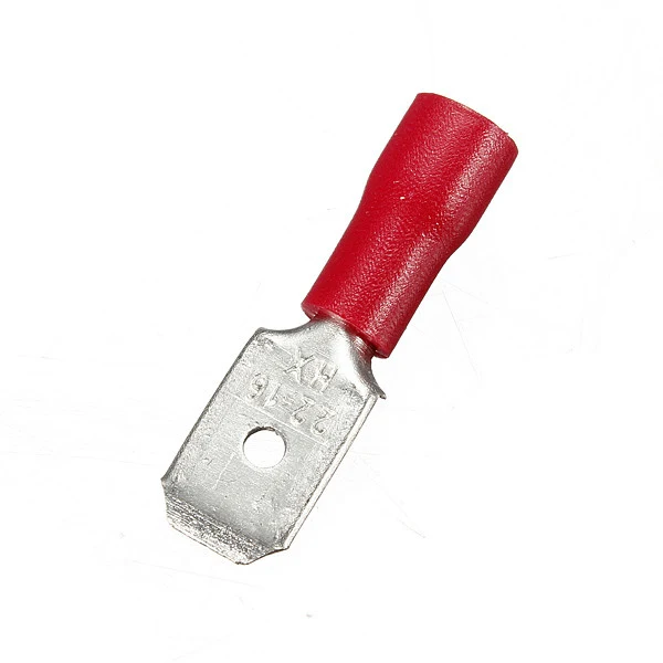 Terminales de pala macho rojos de 4.8 mm / paquete de 100