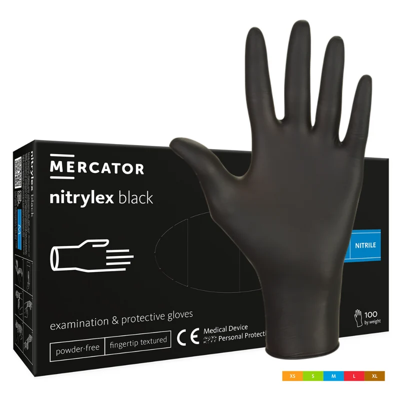 Guantes de nitrilo negros - Servicio pesado