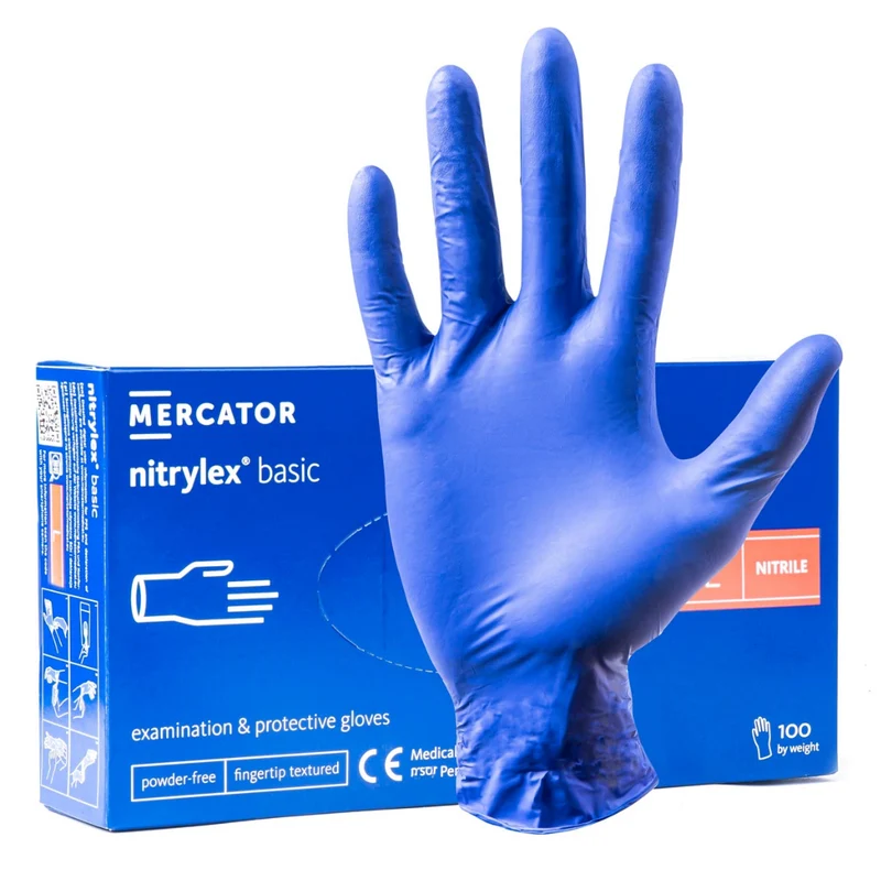 Guantes de Nitrilo Azul Sin Talco / Todos los Tamaños Disponibles