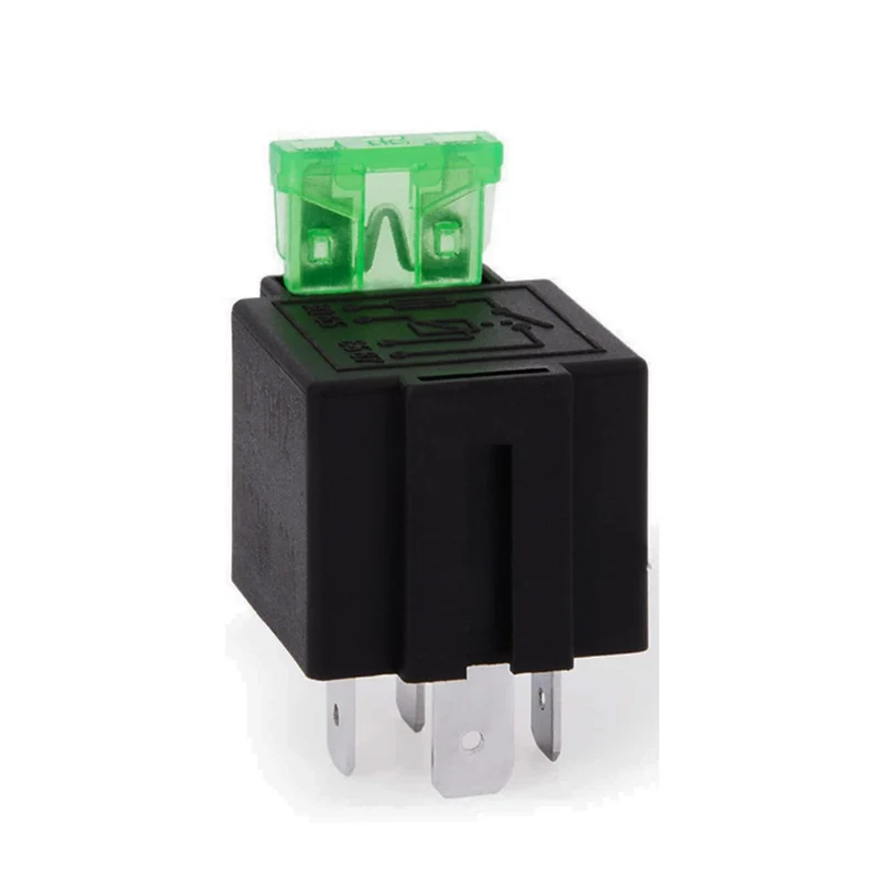 Minirelé con fusible de 12 V y 30 A, 4 pines