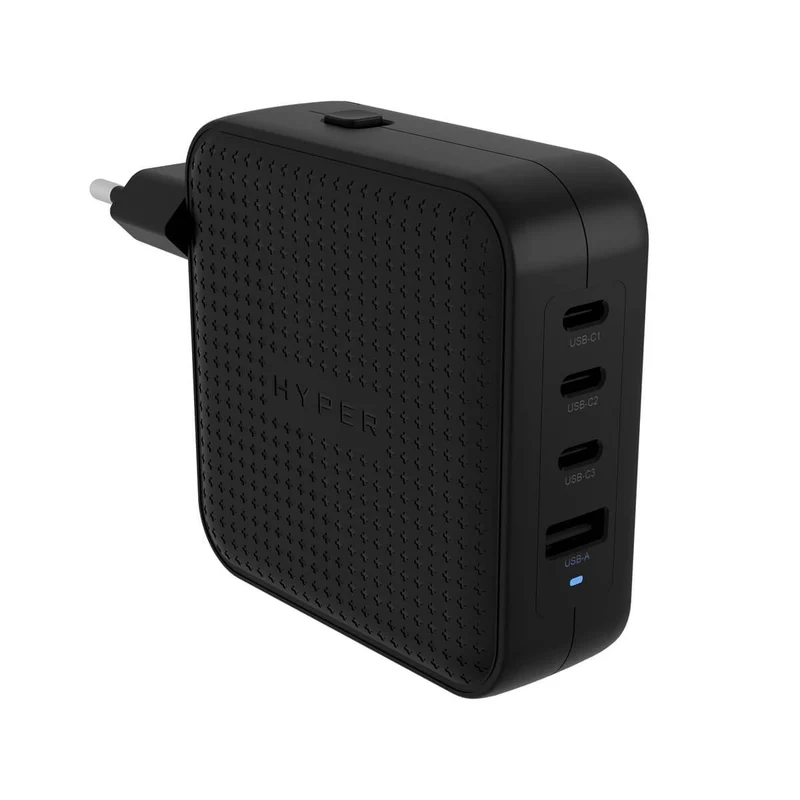 Cargador de viaje HyperJuice® 100 W USB-C GaN con pruebas de seguridad - Negro