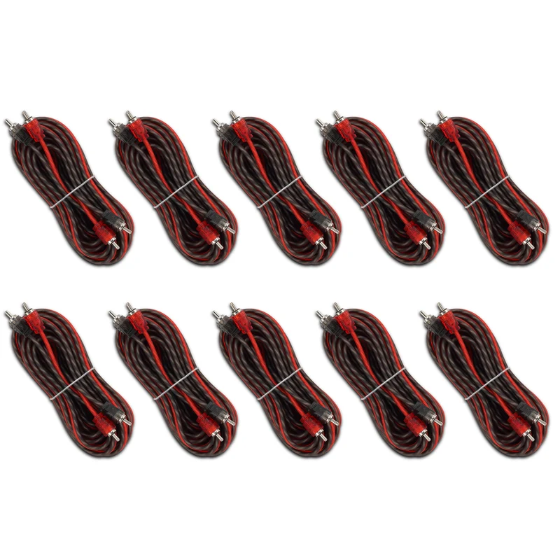 20 ft Ultra Flex 100% OFC RCA Cable Wire – 10-Pack