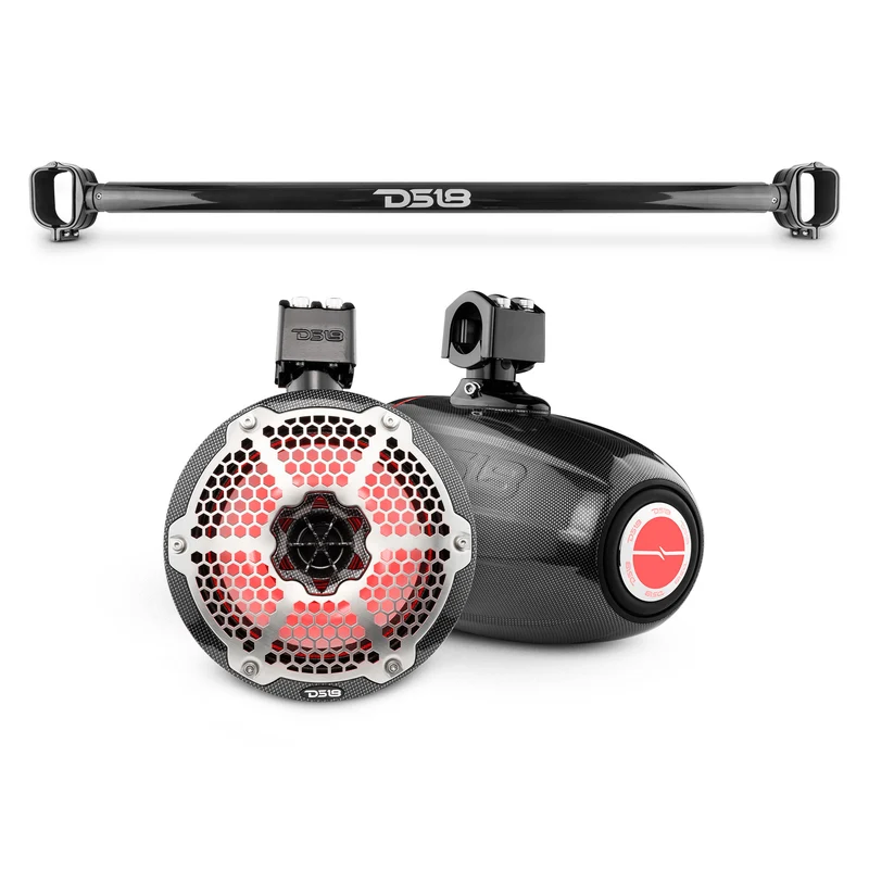 Bronco 6th Gen Mounting Tube Bundle with Dual 8" Marine Tower Speakers with RGB LED Lights