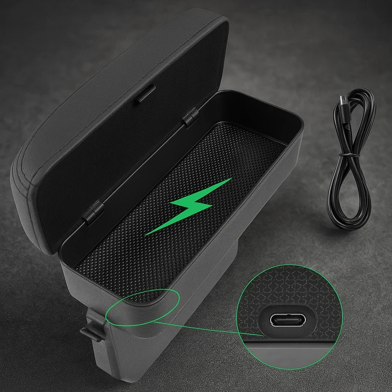 Auto Seat Gap Organizer with Wireless Charger