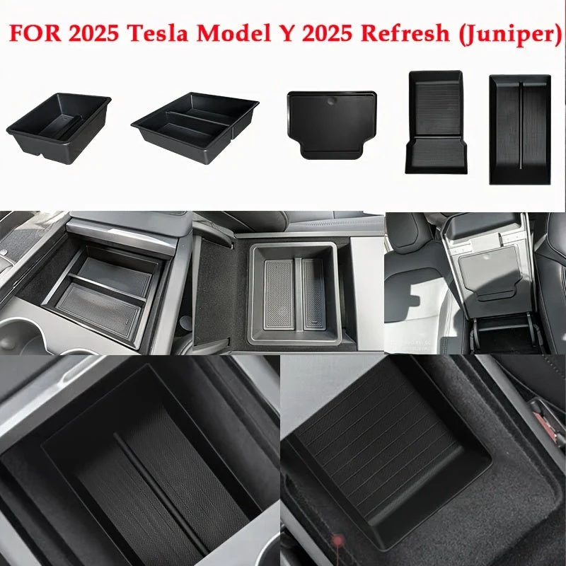 Bandeja de almacenamiento para consola central (juego de 5 piezas) para Tesla Model 3+ Highland y Tesla Model Y+ Enebro