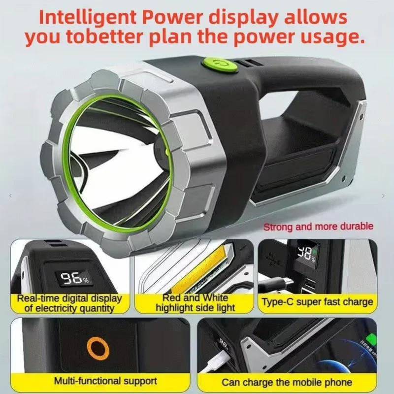 Linterna de emergencia portátil con haz de largo alcance y fácil carga USB. Ideal para tu kit de emergencia para el coche - Tesla