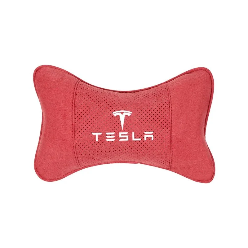 Almohada de gamuza con soporte para cabeza y cuello con logotipo de Tesla Model 3 YSX