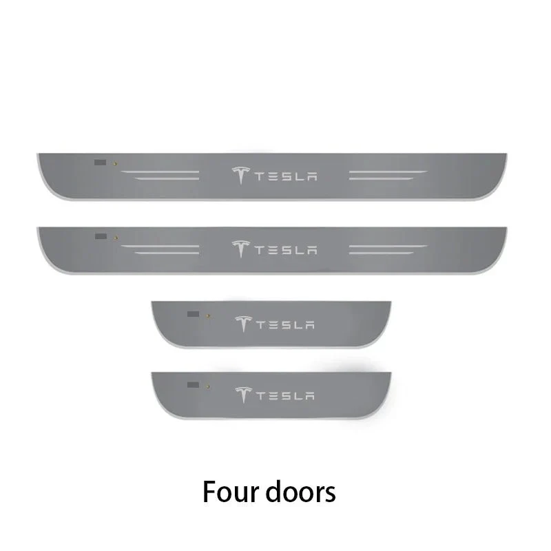 Tesla Model 3 / Y Luces LED inalámbricas para umbral de puerta con logotipo
