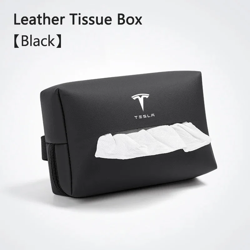 Organizador y soporte para pañuelos de papel para el respaldo del asiento o la consola central del automóvil Tesla - Model Año 3 X