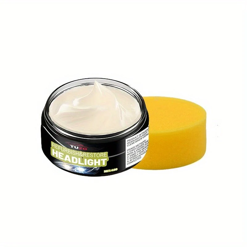 Crema restauradora de faros de coche | Pule rayones amarillentos, elimina opacidad y mejora el brillo de las luces delanteras y traseras. Ideal para Tesla.