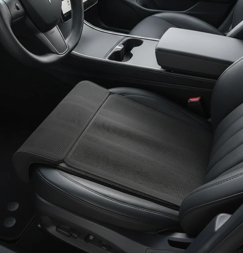 Cojín de asiento de coche alargado: almohadilla de apoyo para las piernas para viajes largos, apto para Tesla Model 3 , Y , S