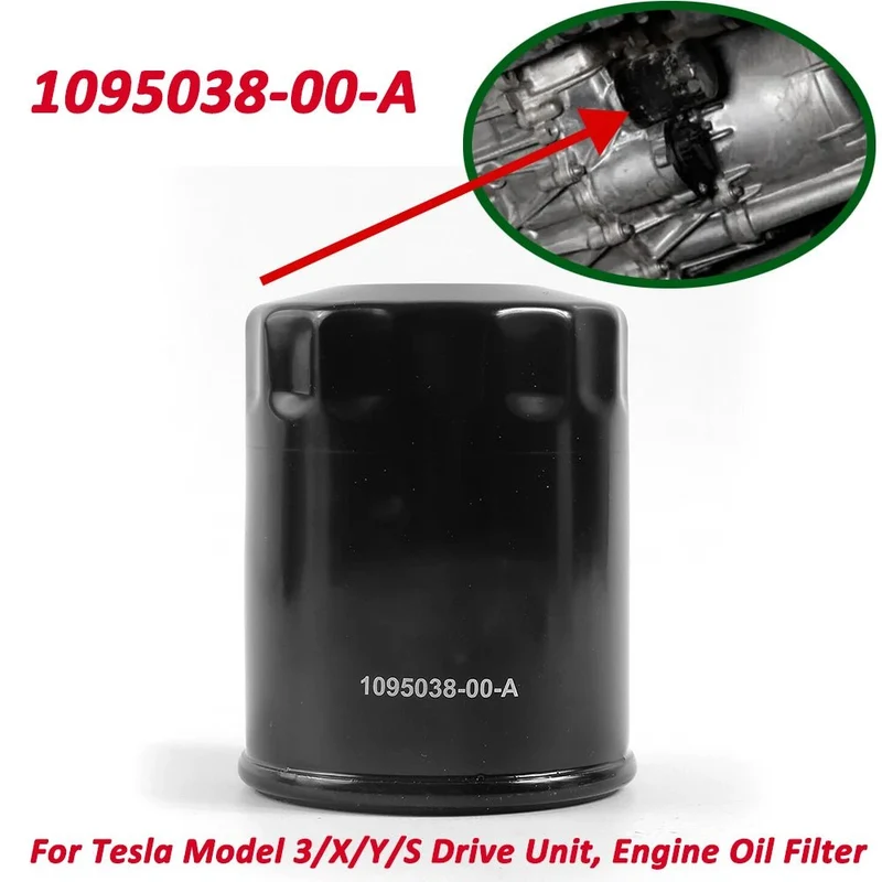 Tesla Model Filtro de aceite de motor de unidad de transmisión delantera y trasera 3/X/Y/S, filtro de aceite de alto rendimiento 1095038-00-A 109503800A OE