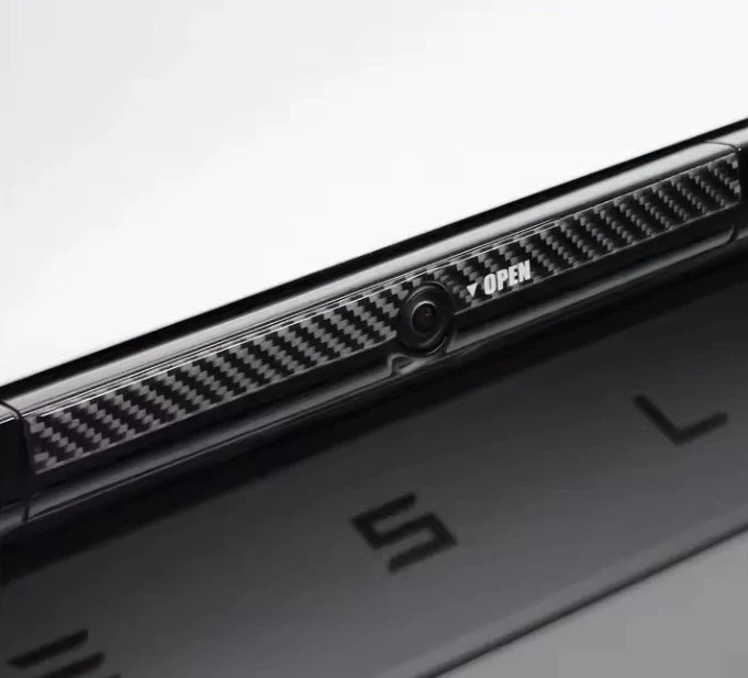 Embellecedor de fibra de carbono para el botón del maletero, rojo o negro, para Tesla Model Y Juniper 2025 en adelante
