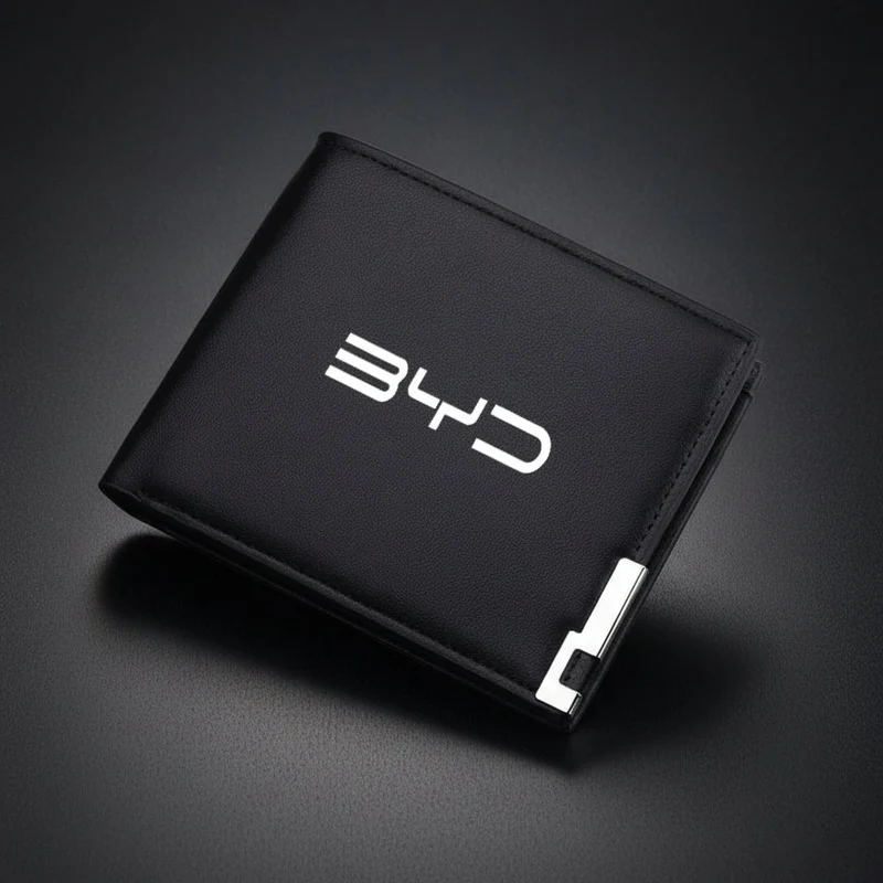 Cartera y licencia con el logotipo de BYD