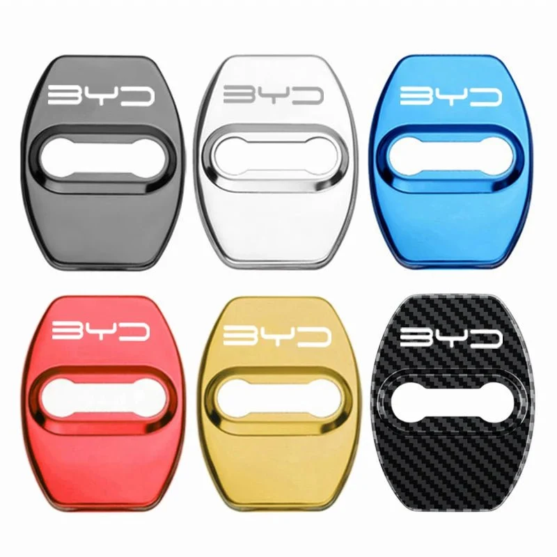 Protectores de cubierta para cerradura de puerta BYD Atto 3, Seal & Dolphin EV con logotipo (4 unidades)