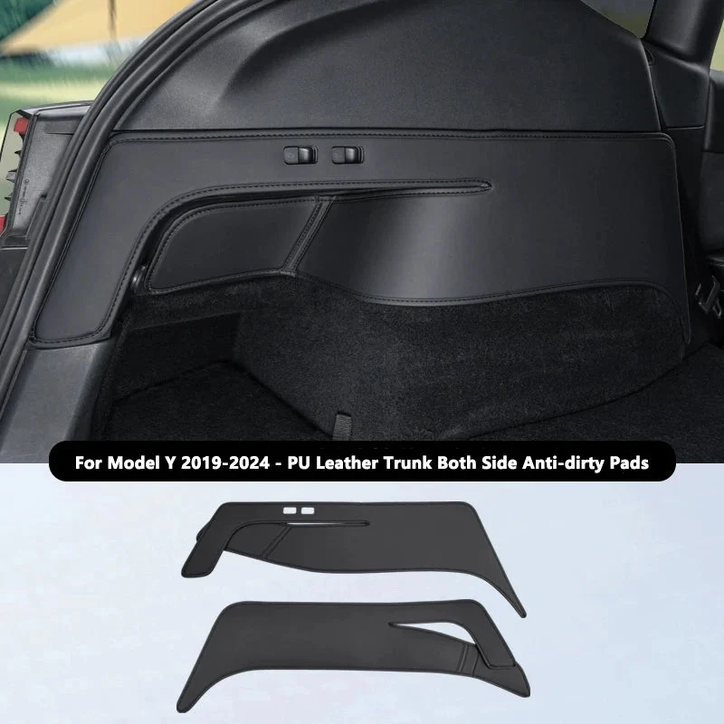 Protectores laterales traseros para el maletero de Tesla Model Funda protectora de esquinas de superficie de cuero sintético Y para maletero