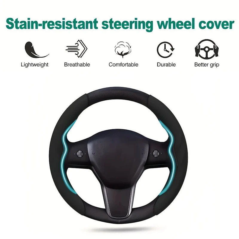 Tesla Model 3 / Y Funda ultrafina para volante que absorbe el sudor en verano