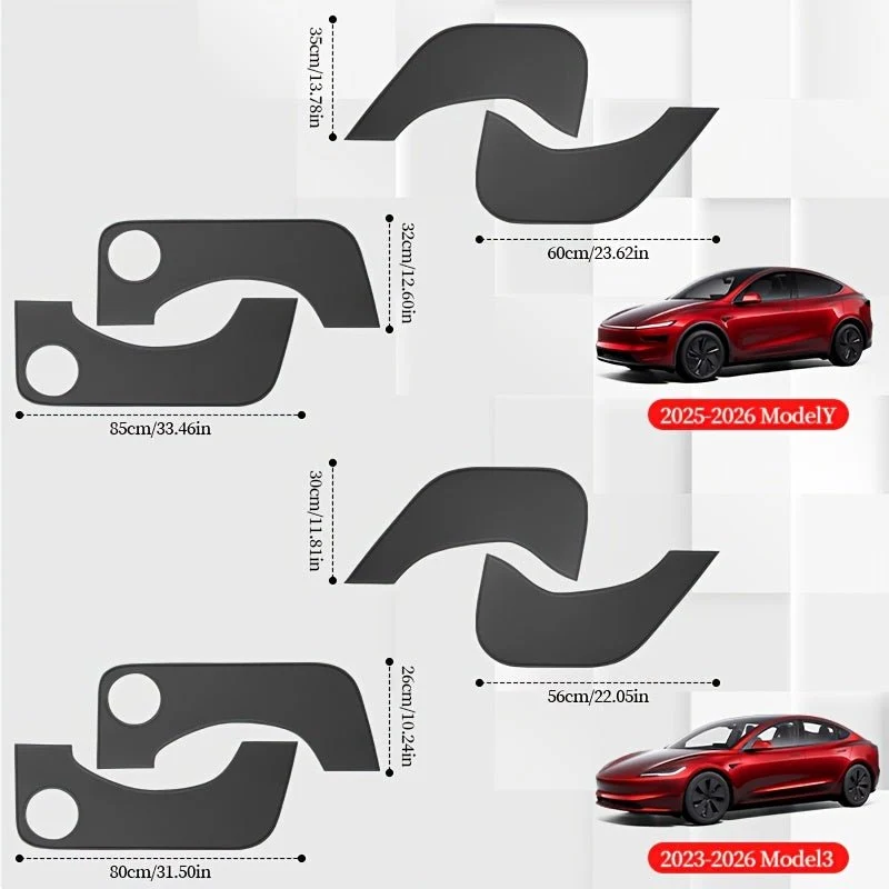 Protectores de umbral para puertas delanteras y traseras de Tesla Model 3 Highland y Tesla Model Y Juniper - Piel sintética