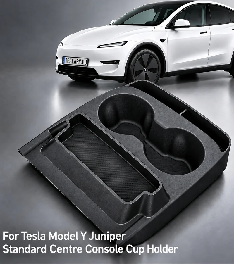 Tesla Model Y Juniper Soporte para vasos de consola central estándar con caja de almacenamiento para Tesla para Model Y Juniper Versión estándar solamente Organizador Accesorios Inserto de almacenamiento interior