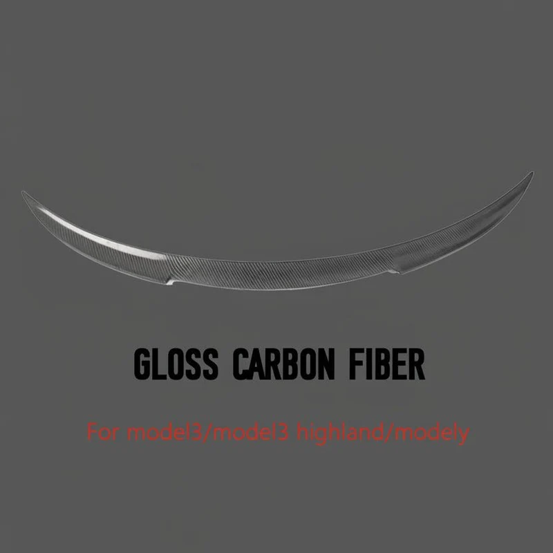 Spoiler trasero Blade Style 2026 actualizado en fibra de carbono con acabado brillante y mate para Tesla Model 3, Highland & Model Y